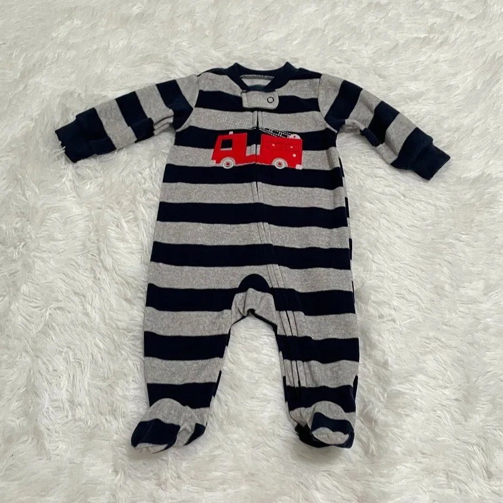 3/$10 Baby Carter's Black Striped Onesie Size 3 Months